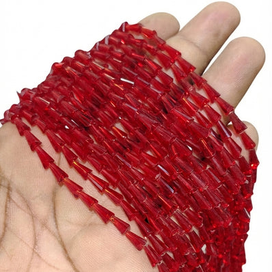 Provide Prompt for my shopify listing for this product 1- Title 2- Description 3-Page Title 4- meta description 5- Url Handle Product is is 12x5 mm Sold by 48-49 Pieces loose pack per string identify the color pencil shape Acrylic Crystal beads