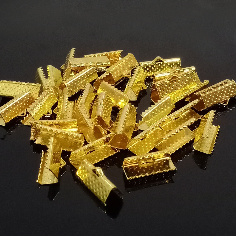 18 MM' GOLD PLATED RIBBON CRIMP FINDING' SOLD BY 30 PIECES PACK