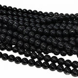 8mm Jelly Glass Beads Dyed Black Color – Approx. 100-102 Pcs Per String for Jewelry Making & DIY Crafts