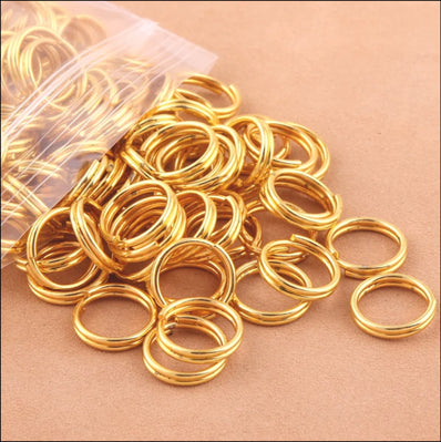 1000 Pcs Pack, 6 mm Size, Gold Plated Double ring Jump Ring