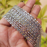 22 INCHES LONG' FANCY JEWELRY CHAIN BEST QUALITY LONG LASTING SILVER PLATED SOLD BY PER PIECE PACK
