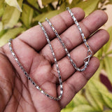 22 INCHES LONG' FANCY JEWELRY CHAIN BEST QUALITY LONG LASTING SILVER PLATED SOLD BY PER PIECE PACK