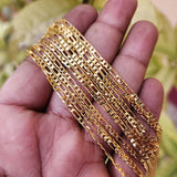 22 INCHES LONG' FANCY JEWELRY CHAIN BEST QUALITY LONG LASTING GOLD PLATED SOLD BY PER PIECE PACK