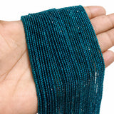 2mm Hydro Crystal Glass Beads | Teal Blue Faceted Rondelle | 5 Lines/String | Approx. 900+ Beads | Jewelry Making Supplies