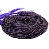 2mm Hydro Crystal Glass Beads | Deep Purple Faceted Rondelle | 5 Lines/String | Approx. 900+ Beads | Jewelry Making Supplies