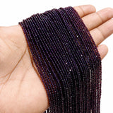 2mm Hydro Crystal Glass Beads | Deep Purple Faceted Rondelle | 5 Lines/String | Approx. 900+ Beads | Jewelry Making Supplies