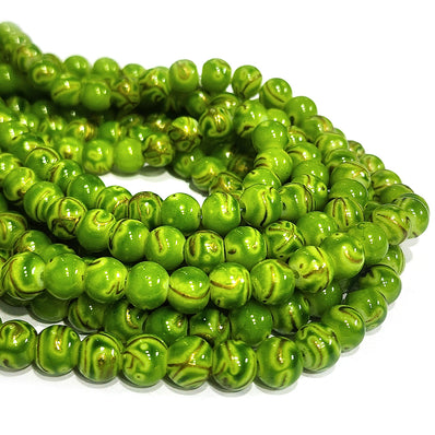 PER LINE, 8MM SIZE JADE REPLICA FINE QUALITY OF GLASS BEADS FOR JEWELRY MAKING, APPROX 48~51 BEADS