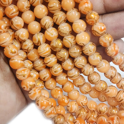 PER LINE, 8MM SIZE JADE REPLICA FINE QUALITY OF GLASS BEADS FOR JEWELRY MAKING, APPROX 48~51 BEADS