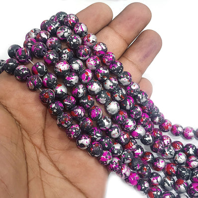 PER LINE, 8MM SIZE JADE REPLICA FINE QUALITY OF GLASS BEADS FOR JEWELRY MAKING, APPROX 48~51 BEADS