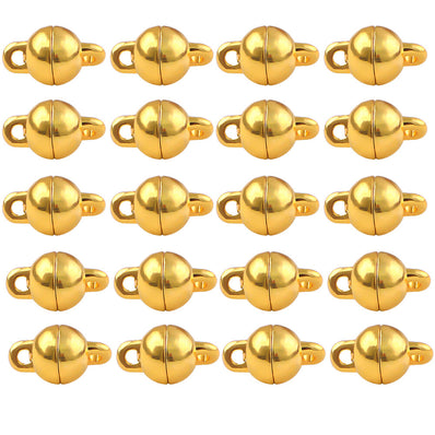 6 mm Gold Magnetic Clasp for Jewellery Making – 5 Pieces Pack