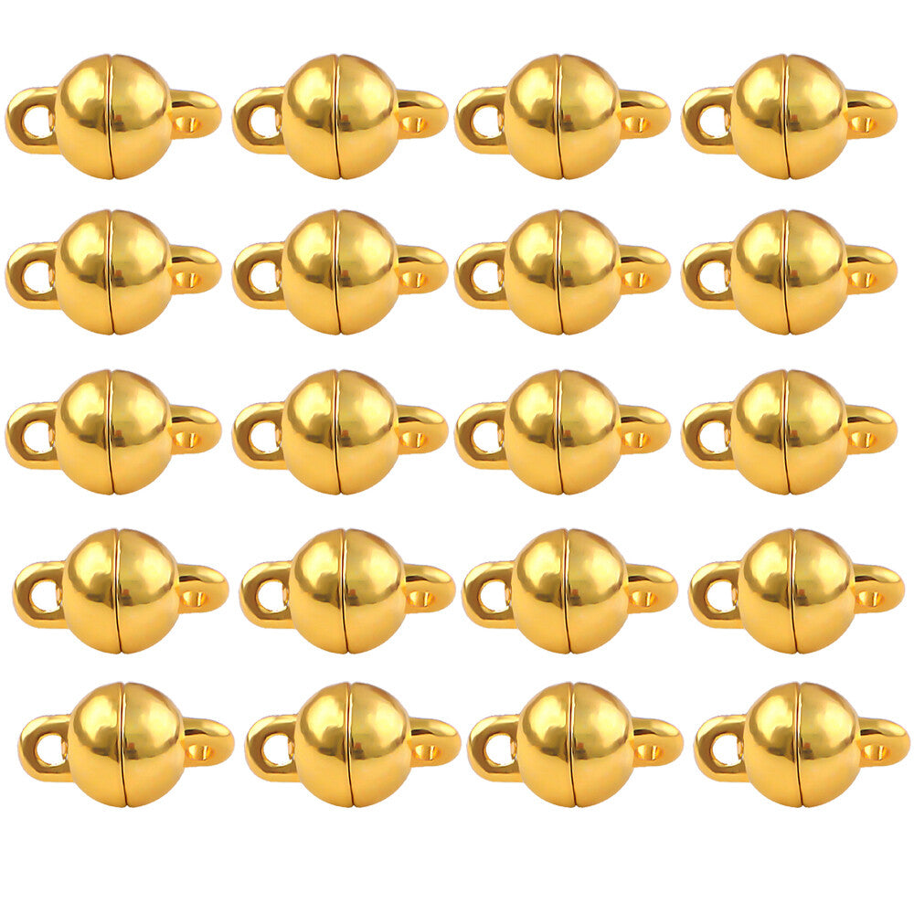 6 mm Gold Magnetic Clasp for Jewellery Making – 5 Pieces Pack