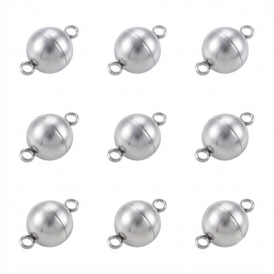 8 mm Stainless Steel Color Magnetic Clasp for Jewellery Making – 5 Pieces
