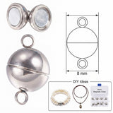 8 mm Stainless Steel Color Magnetic Clasp for Jewellery Making – 5 Pieces