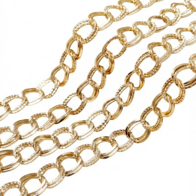 9x11 mm Lite Gold Iron Alloy Chain – 1 Meter Cut Chain for Jewelry Making | Oval Link Chain