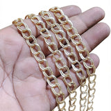 9x11 mm Lite Gold Iron Alloy Chain – 1 Meter Cut Chain for Jewelry Making | Oval Link Chain