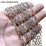8x5 mm Nickel/Rhodium Silver Iron Alloy Chain – 1 Meter Cut Chain for Jewelry Making | Oval Link Chain
