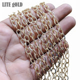 8x5 mm Lite Gold Iron Alloy Chain – 1 Meter Cut Chain for Jewelry Making | Oval Link Chain