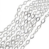 8x5 mm Silver Iron Alloy Chain – 1 Meter Cut Chain for Jewelry Making | Oval Link Chain
