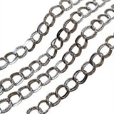 9x11 mm Rhodium Silver/Nickel Iron Alloy Chain – 1 Meter Cut Chain for Jewelry Making | Oval Link Chain
