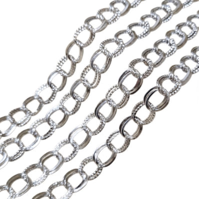 9x11 mm Silver Iron Alloy Chain – 1 Meter Cut Chain for Jewelry Making | Oval Link Chain