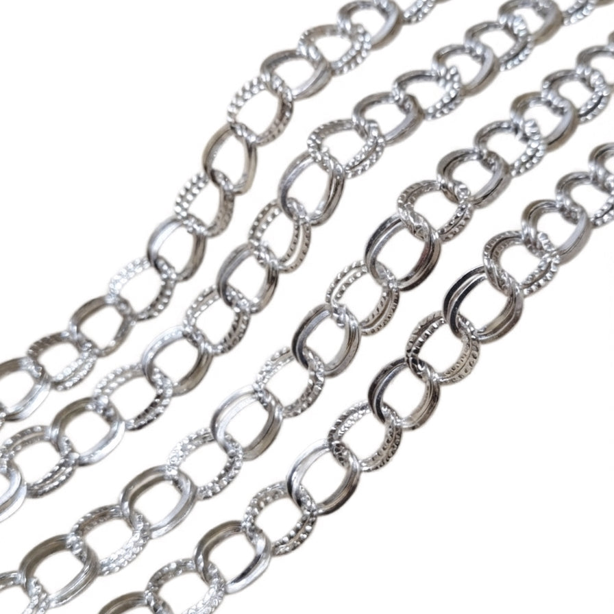 9x11 mm Silver Iron Alloy Chain – 1 Meter Cut Chain for Jewelry Making | Oval Link Chain