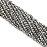 4mm Round Glass Pearl Beads – Dark Grey Pearl Finish – Approx. 210 Beads Per String – Jewelry Making Supplies