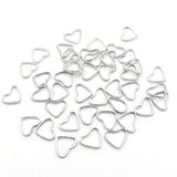 Silver Plated Open Heart Bezel Charms, 9-10 mm Heart Connectors, DIY Jewelry Making Findings (30 Pieces)