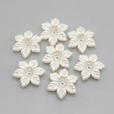 Off-White Acrylic Flower Bead Caps, 20-21 mm Snowflake Design Spacer Beads, DIY Jewelry Making Findings (50 Pieces)