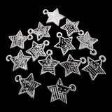 10 PIECES PACK STAR CHARMS' SILVER OXIDIZED' 17x15 MM APPROX SIZE