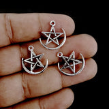 10 PIECES PACK STAR CHARMS' SILVER OXIDIZED' 18 MM APPROX SIZE