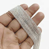 3mm Silver Polished Iron Alloy Curb Chain – 2 Pieces Pack (80–85 cm Each) | Jewelry Making Chain