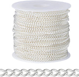 3mm Silver Polished Iron Alloy Curb Chain – 2 Pieces Pack (80–85 cm Each) | Jewelry Making Chain