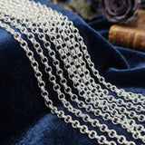 3 mm Silver Iron Alloy Cable Chain – Approx. 1 Meter Long Cut | Jewelry Making Chain