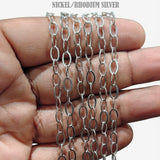 7x5 mm Nickel Iron Alloy Paper Clip Cable Chain – Approx. 1 Meter Long Cut | Trendy Jewelry Making Chain | Tarnish Resistant