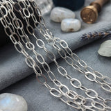 7x5 mm Nickel Iron Alloy Paper Clip Cable Chain – Approx. 1 Meter Long Cut | Trendy Jewelry Making Chain | Tarnish Resistant