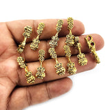 25mm Long, Kolhapuri Metal Beads Sold Per Pack of 10 Pcs Pack