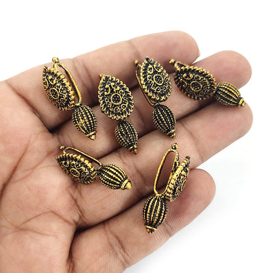 Kolhapuri Metal beads for making necklace , Sold Per Pack of 10/Pcs