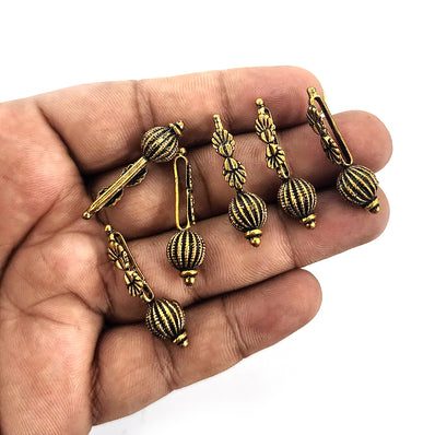 Kolhapuri Metal beads for making necklace , Sold Per Pack of 10/Pcs