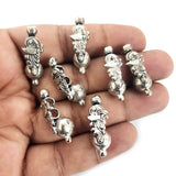 10 PIECES PACK' SILVER OXIDIZED' 27 MM APPROX SIZE' KOLHAPURI BEADS CHARMS