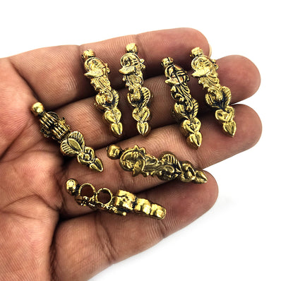 10 PIECES PACK' GOLD OXIDIZED' 30 MM APPROX SIZE'  KOLHAPURI BEADS CHARMS