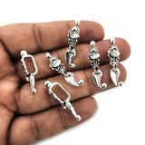 10 PIECES PACK' SILVER OXIDIZED' 27 MM APPROX SIZE' KOLHAPURI BEADS CHARMS