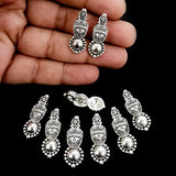 10 PIECES PACK' SILVER OXIDIZED' 27x8 MM APPROX SIZE' KOLHAPURI BEADS CHARMS