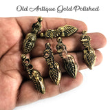 10 PIECES PACK' OLD ANTIQUE GOLD OXIDIZED' 34 MM APPROX SIZE' KOLHAPURI BEADS CHARMS