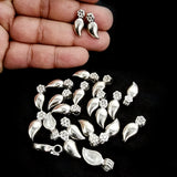 10 PIECES PACK' SILVER OXIDIZED' 18x7 MM APPROX SIZE' KOLHAPURI BEADS CHARMS
