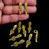 10 PIECES PACK' GOLD OXIDIZED' 24x7 MM APPROX SIZE' KOLHAPURI BEADS CHARMS