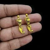 10 PIECES PACK' GOLD OXIDIZED' 29x7 MM APPROX SIZE' KOLHAPURI BEADS CHARMS