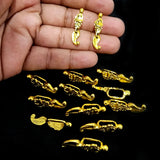 10 PIECES PACK' GOLD OXIDIZED' 29x7 MM APPROX SIZE' KOLHAPURI BEADS CHARMS