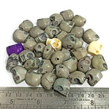 50 PIECES PACK' SKULL RESIN BEADS MOSTLY GRAY COLOR