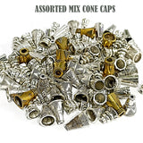 50 PIECES ASSORTED' GERMAN SILVER CONE CAPS