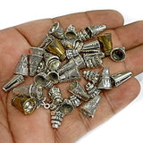 50 PIECES ASSORTED' GERMAN SILVER CONE CAPS